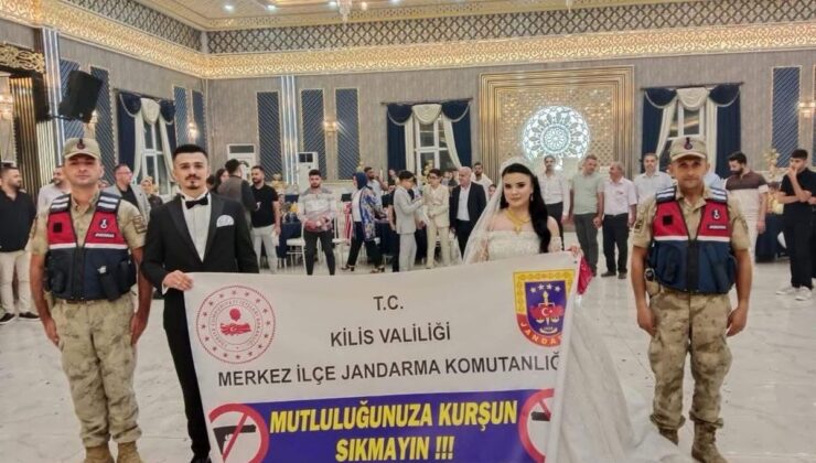 Kilis’te jandarmadan “Mutluluğunuza kurşun sıkmayın” uyarısı