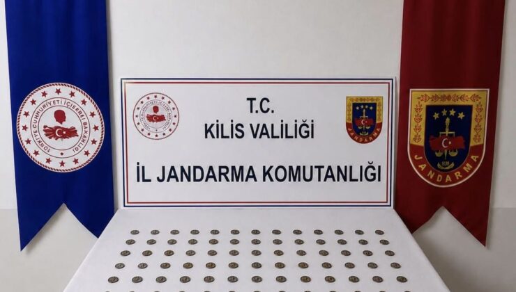 Kilis’te ticari takside 107 tarihi sikke ele geçirildi